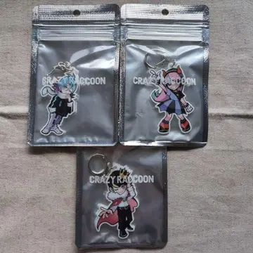 CRAZY RACCOON 키링 3개 세트 SELLY, MEIY, NETH
