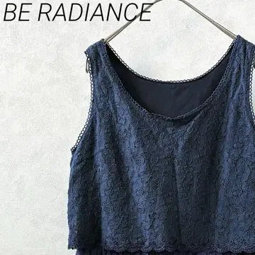 BE RADIANCE 티셔츠 슬리브리스 꽃무늬 레이스 튤 플레어