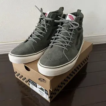 거의 미사용 VANS SK8-HI 올리브 10H 28.5cm