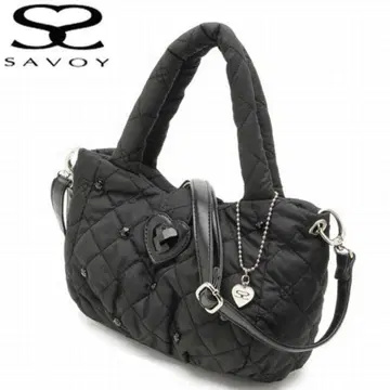 SAVOY 퀼팅 핸드백 숄더백 블랙 홀로그램