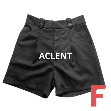 ACLENT 아크렌트 숏 팬츠 블랙 하이 웨스트 롱 레그 모드