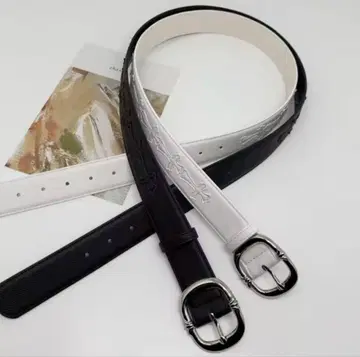 크로스 패치 벨트 화이트