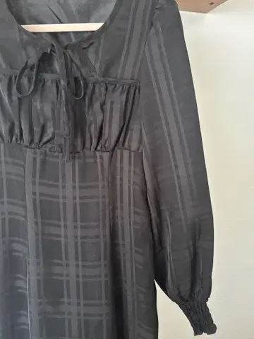 OLIVE des OLIVE 블랙 체크 무늬 롱 드레스