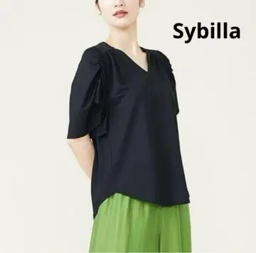 Sybilla 셔링 슬리브 디자인 티셔츠