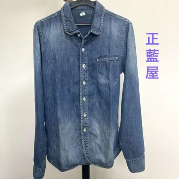 쇼아이야 데님 셔츠 사이즈 1 여성용 M 사이즈 상당 긴팔 셔츠 빈티지풍