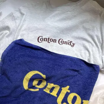 Conton Candy 그레이 티셔츠 XL 타월 파랑