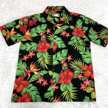 Blue Hawaii 알로하 셔츠 올 패턴 코튼 하와이 제 오픈 카라