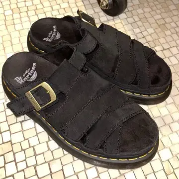 Dr.Martens 블랙 클로그 샌들 통굽 Maxxy 슬라이드