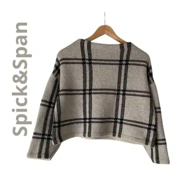 Spick&Span 긴팔 니트 스웨터 체크 무늬 F