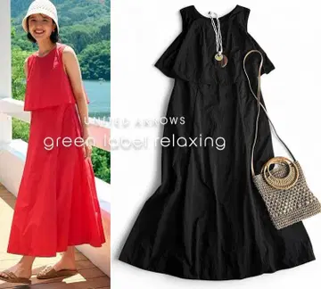 유나이티드 애로우즈 gl UV 차단 23SS 크롭 레이어 원피스 블랙