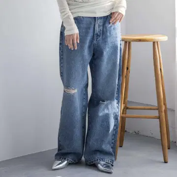 LOWRYSFARM 와이드 스트레이트 데님 팬츠
