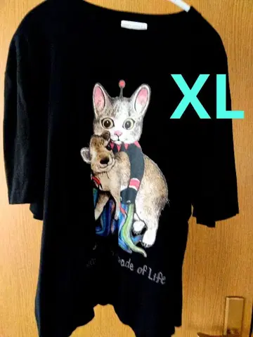 히구치 유코 티셔츠 블랙 XL 시착만 한 상품 기장 리폼 완료