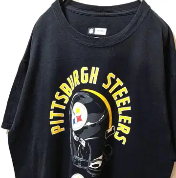 NFL 피츠버그 스틸러스 빅 로고 티셔츠 블랙 검정 L 구제 의류