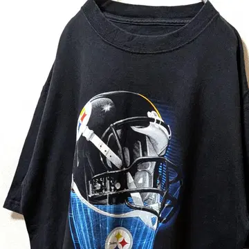 NFL 피츠버그 스틸러스 빅 로고 티셔츠 블랙 검정 L 구제 의류