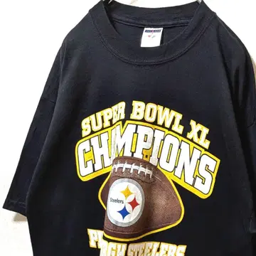 저지 NFL 피츠버그 스틸러스 빅 로고 티셔츠 블랙 검정 L 구제 의류