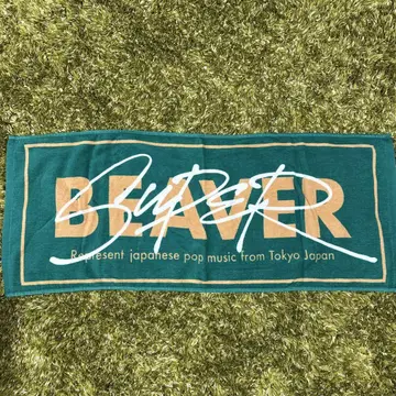 SUPER BEAVER 타월 터콰이즈 색상 로고 포함
