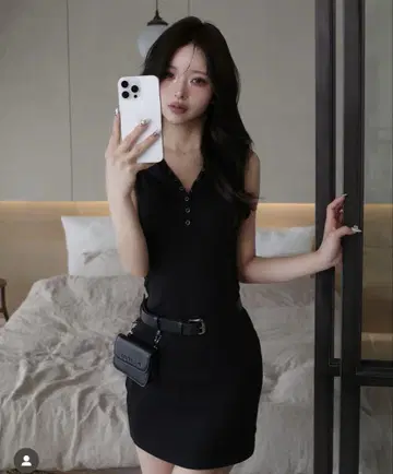 Darich 헨리넥 후드 미니 원피스