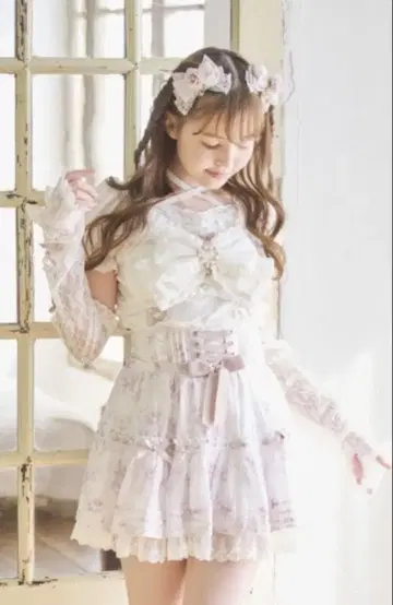LIZLISA 암워머가 있는 뷔스티에 탑 핑크