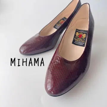 MIHAMA 미하마 엠보 에나멜 펌프스 홍차 버건디