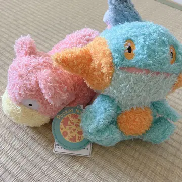 누마쿠로 & 야돈 모코모코 봉제 인형 세트 (포켓몬 센터 택 포함)
