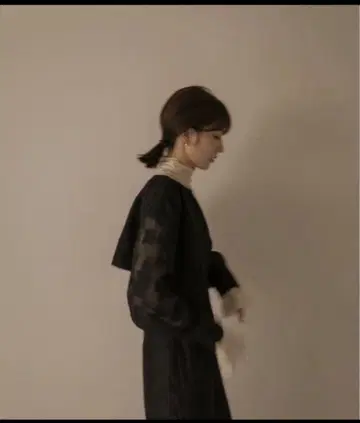 eaphi 잎 자카드 시어 드레스