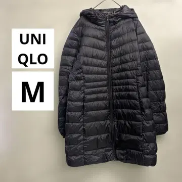 유니클로 다운 코트 후드 M 블랙