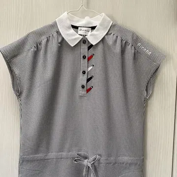 Picone 스트라이프 반팔 첼닉