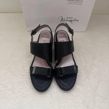 GINZA Kanematsu miss SLENDER 블랙 샌들