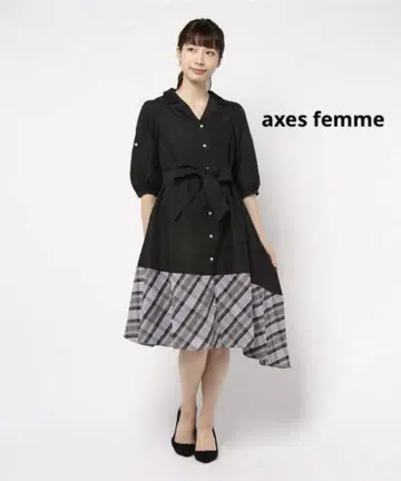 axes femme 엑시즈팜 밑단 절개 셔츠 원피스