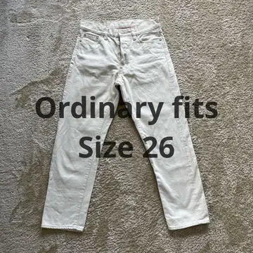 Ordinary fits 데님 팬츠 셀비치 화이트 레드 이어 사이즈 26