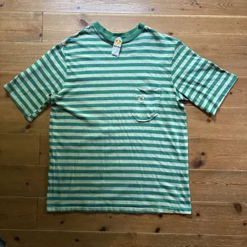 HANG TEN 70's 빈티지 그린 보더 티셔츠 USA 구제 의류