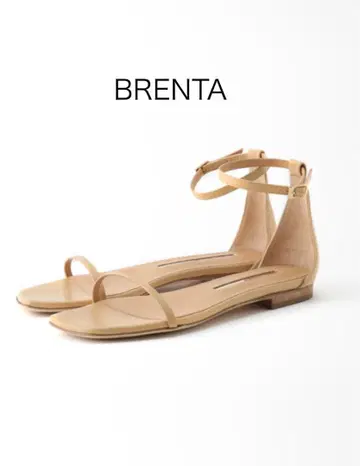 컨디션 최상 브렌타 BRENTA 프레임워크 별주 스트랩 플랫 샌들