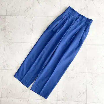 유나이티드 애로우즈 와이드 팬츠 여성용 린넨 블루 파랑 S