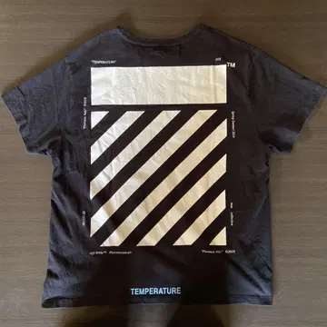 OFF-WHITE TEMPERATURE 블랙 티셔츠