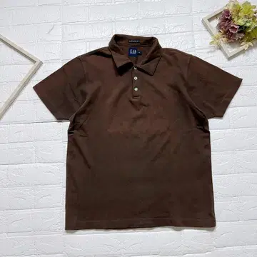 GAP 갭 남성용 반팔 피케 셔츠 브라운 무지 S 사이즈 편안한 착용감