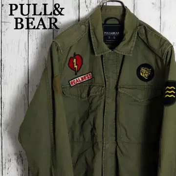 PULL&BEAR 풀 앤 베어 스페인 와펜 밀리터리 자켓 어깨장식
