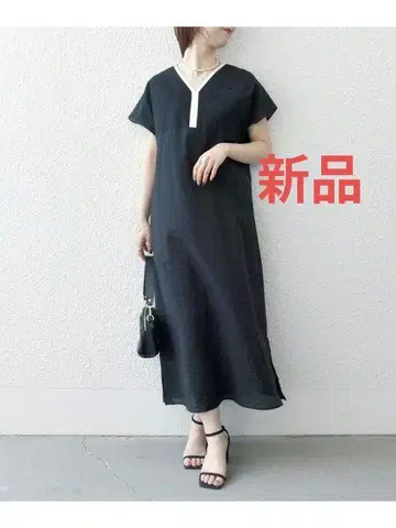 [새상품] 쉽스 에니 시어 린넨 롱 원피스 블랙