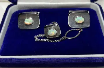 c7154 오팔 커프스 넥타이핀 SILVER