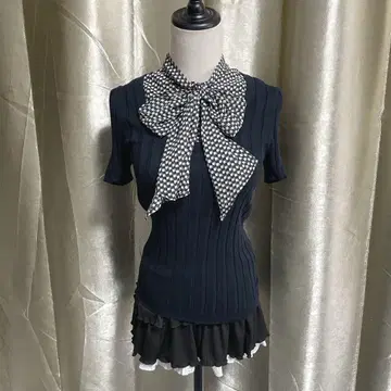 발레코아 쉬폰 절개 리브 컷 티셔츠 페어리 그런지