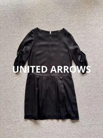 UNITED ARROWS 블랙 새틴 원피스