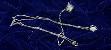 c7156 오팔 목걸이 핑 브로치 SILVER