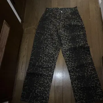 레오파드 데님 팬츠