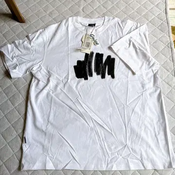 화이트 티셔츠 블랙 프린트 2XL 사이즈