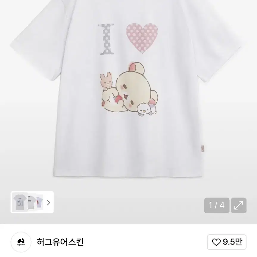 【HUG YOUR SKIN】Korilakkuma raglan T shirt Hug Your Skin Korilakkuma Dot Raglan T-shirt White on