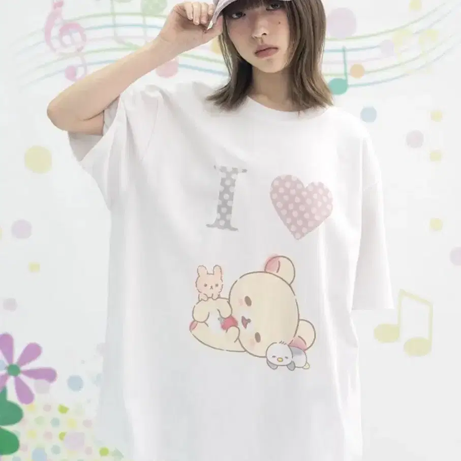 【hug your skin】25ss Korilakkuma dot raglan tee Korilakkuma dot raglan tee (White) - 감도 깊은 취향 셀렉트샵