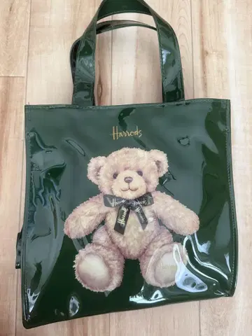 Harrods 테디베어 토트백 그린