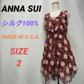 ANNA SUI 안나수이 꽃무늬 원피스 실크 100% 언더 드레스 포함