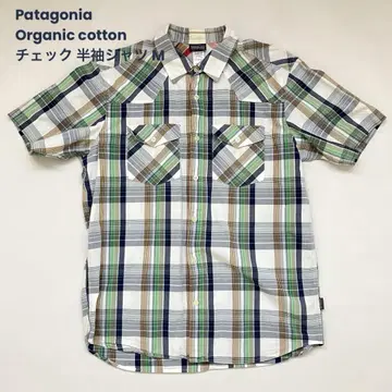 Patagonia Organic cotton 체크 반팔 셔츠 M