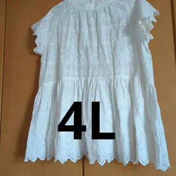 화이트 자수 A 라인 상의 4L