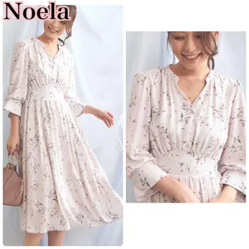 Noela 노엘라 페탈 플라워 프린트 원피스 핑크 꽃 플레어
